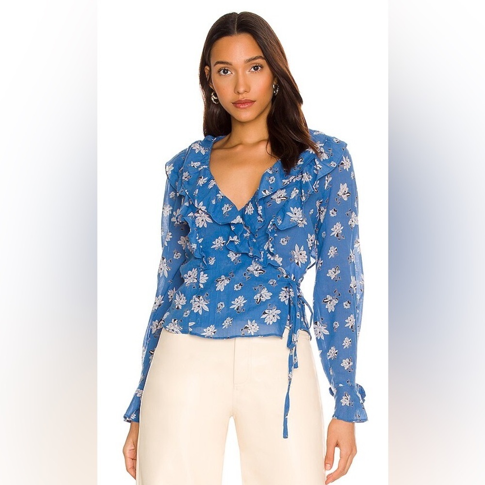 NWT Free People Amanda Floral Print Wrap Top